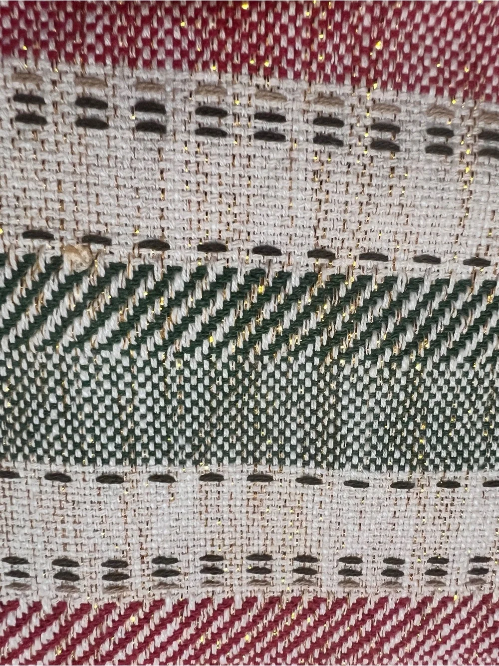 The Prairie Rachel Ashwell Table Runner 81x16.5 Holiday  Red Green Beige Gold